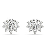 0.95ct Diamond Cluster Halo Stud Earrings – 18ct Gold (White / Yellow / Rose)