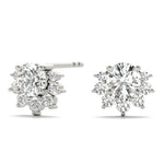 0.95ct Diamond Cluster Halo Stud Earrings – 18ct Gold (White / Yellow / Rose)