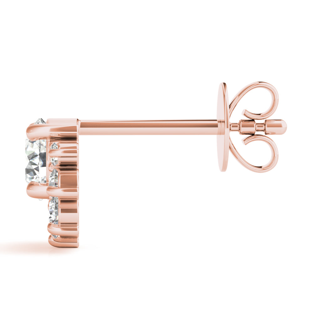 0.95ct Diamond Cluster Halo Stud Earrings – 18ct Gold (White / Yellow / Rose)