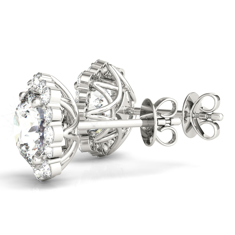 1.09ct Diamond Halo Stud Earrings – Timeless Luxury in 18ct Gold