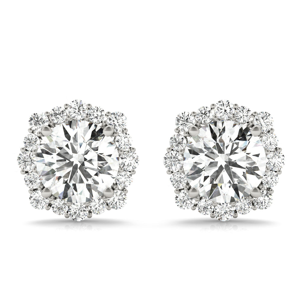 1.09ct Diamond Halo Stud Earrings – Timeless Luxury in 18ct Gold