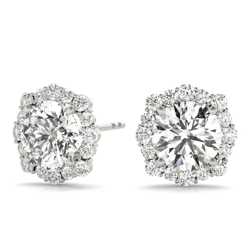 1.09ct Diamond Halo Stud Earrings – Timeless Luxury in 18ct Gold
