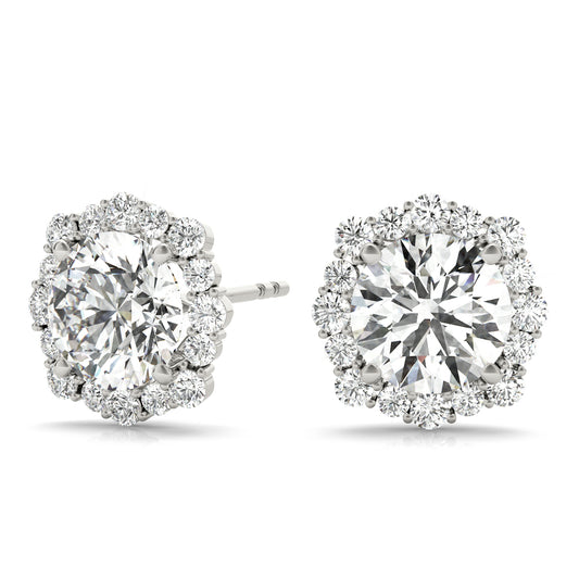 1.09ct Diamond Halo Stud Earrings – Timeless Luxury in 18ct Gold