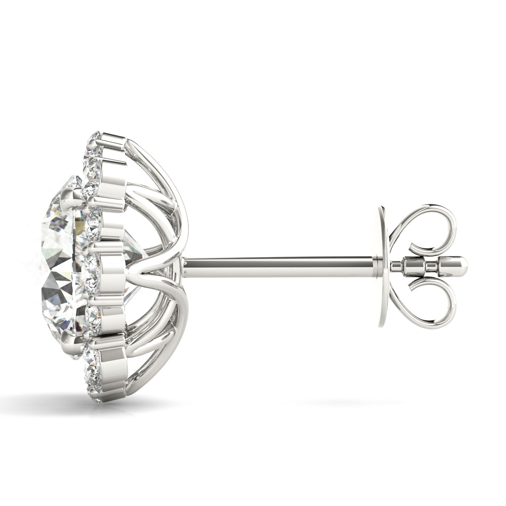 1.09ct Diamond Halo Stud Earrings – Timeless Luxury in 18ct Gold
