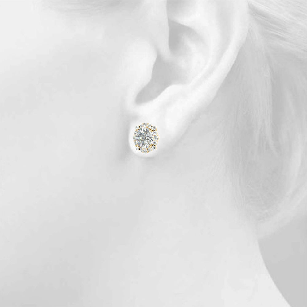 1.09ct Diamond Halo Stud Earrings – Timeless Luxury in 18ct Gold