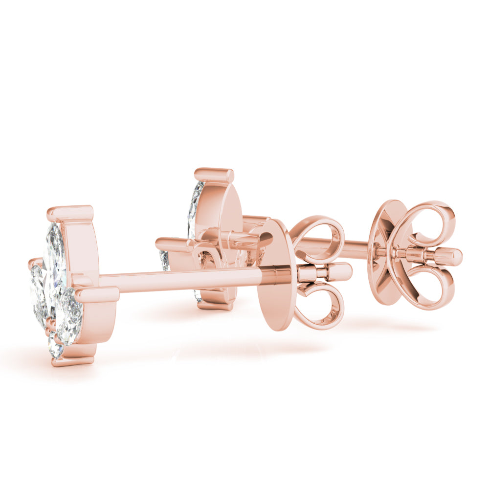 0.50ct Marquise Diamond Cluster Stud Earrings – 18ct Gold (White / Yellow / Rose)