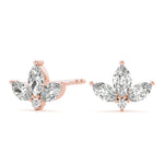 0.50ct Marquise Diamond Cluster Stud Earrings – 18ct Gold (White / Yellow / Rose)