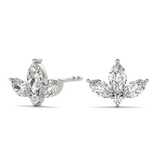0.50ct Marquise Diamond Cluster Stud Earrings – 18ct Gold (White / Yellow / Rose)