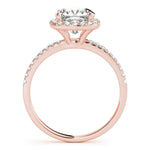 Cushion Cut Diamond Halo Engagement Ring – 18ct Rose Gold Romance