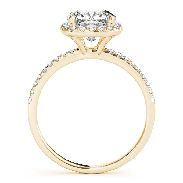 Cushion Cut Diamond Halo Engagement Ring – 18ct Yellow Gold Classic Brilliance