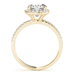 Cushion Cut Diamond Halo Engagement Ring – 18ct Yellow Gold Classic Brilliance