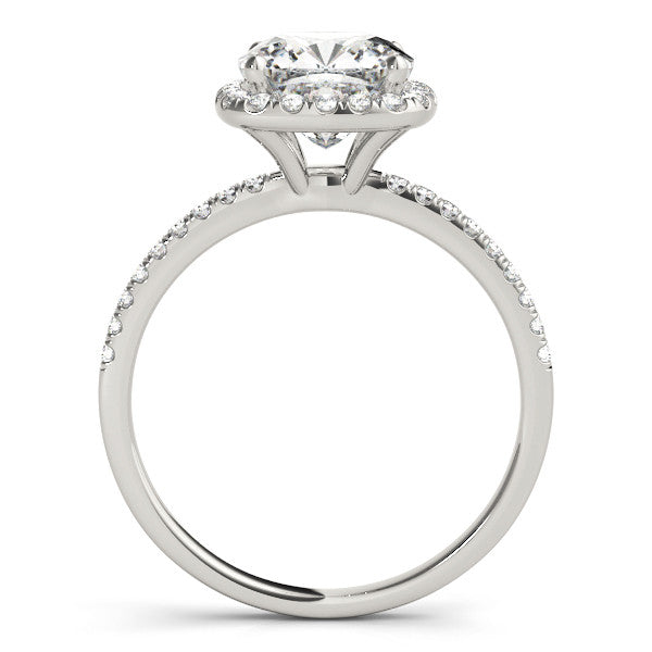 Cushion Cut Diamond Halo Engagement Ring – 18ct White Gold Masterpiece