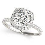 Cushion Cut Diamond Halo Engagement Ring – 18ct White Gold Masterpiece