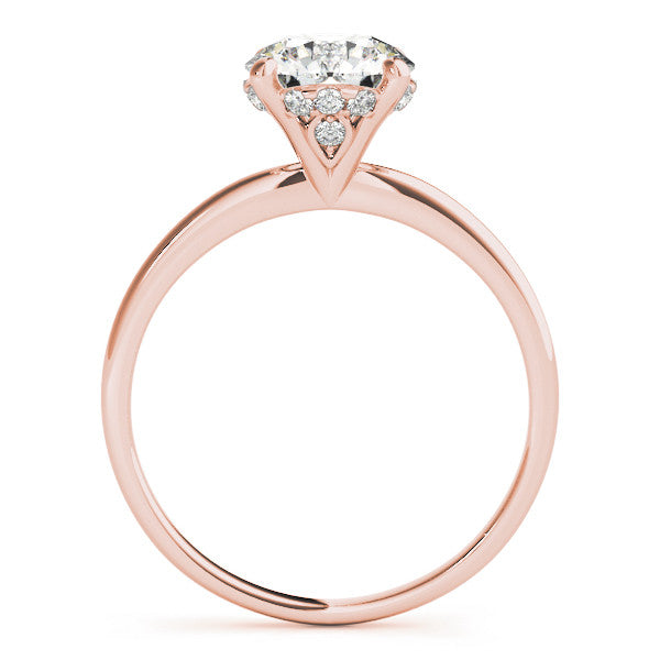 1ct Round Brilliant Diamond Engagement Ring with Hidden Halo – 18ct Rose Gold Romantic Brilliance