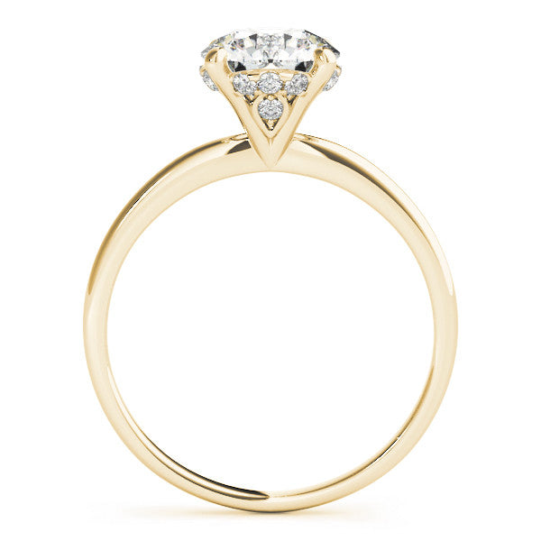 1ct Round Brilliant Diamond Engagement Ring with Hidden Halo – 18ct Yellow Gold Classic Radiance