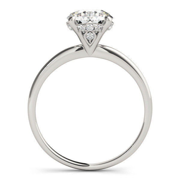 1ct Round Brilliant Diamond Engagement Ring with Hidden Halo – 18ct White Gold Timeless Elegance