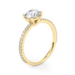 2ct Round Brilliant Diamond Engagement Ring with Claw-Set Shoulder Diamonds – 18ct Yellow Gold Classic Warmth
