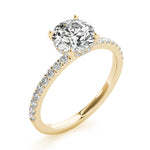 1ct Round Brilliant Diamond Engagement Ring with Hidden Halo & Claw-Set Shoulders – 18ct Yellow Gold Classic Radiance