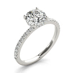 1ct Round Brilliant Diamond Engagement Ring with Hidden Halo & Cut Claw Set Shoulders – 18ct White Gold Timeless Brilliance