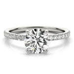 1ct Round Brilliant Diamond Engagement Ring with Hidden Halo & Cut Claw Set Shoulders – 18ct White Gold Timeless Brilliance