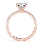 1ct Round Brilliant Diamond Engagement Ring with Hidden Halo & Cut Claw Set Shoulders – 18ct Rose Gold Romantic Elegance