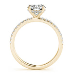 1ct Round Brilliant Diamond Engagement Ring with Hidden Halo & Claw-Set Shoulders – 18ct Yellow Gold Classic Radiance