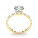 1ct Round Brilliant Diamond Engagement Ring with Hidden Halo & Claw-Set Shoulders – 18ct Yellow Gold Classic Radiance