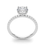 1ct Round Brilliant Diamond Engagement Ring with Hidden Halo & Cut Claw Set Shoulders – 18ct White Gold Timeless Brilliance
