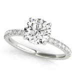 1ct Round Brilliant Diamond Engagement Ring with Hidden Halo & Cut Claw Set Shoulders – 18ct White Gold Timeless Brilliance