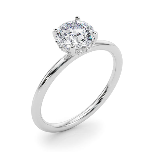 1ct F VS Round Brilliant Hidden Halo Engagement Ring – Total 1.08ct Diamonds (18ct Gold)