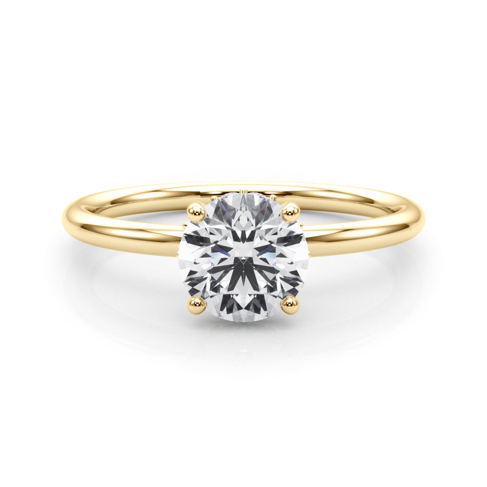 1ct F VS Round Brilliant Hidden Halo Engagement Ring – Total 1.08ct Diamonds (18ct Gold)