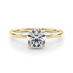 1ct F VS Round Brilliant Hidden Halo Engagement Ring – Total 1.08ct Diamonds (18ct Gold)