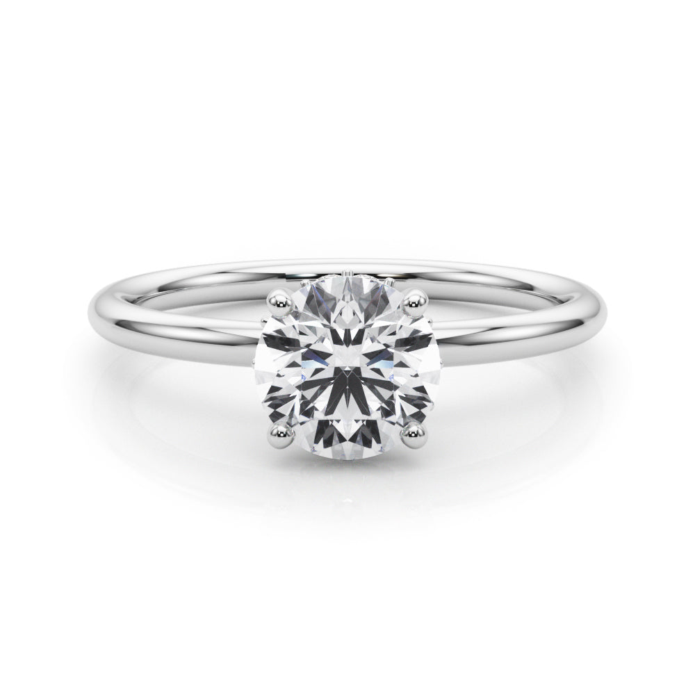 1ct F VS Round Brilliant Hidden Halo Engagement Ring – Total 1.08ct Diamonds (18ct Gold)