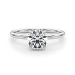 1ct F VS Round Brilliant Hidden Halo Engagement Ring – Total 1.08ct Diamonds (18ct Gold)