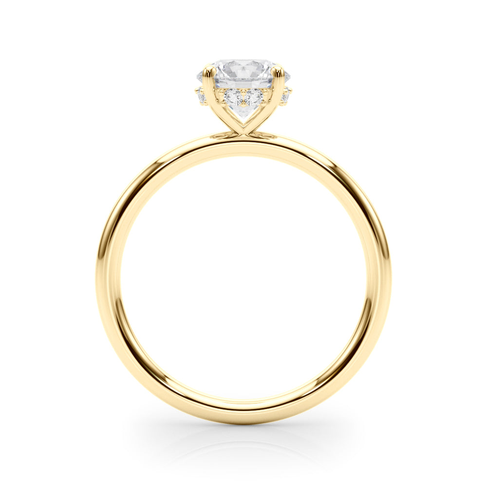 1ct F VS Round Brilliant Hidden Halo Engagement Ring – Total 1.08ct Diamonds (18ct Gold)