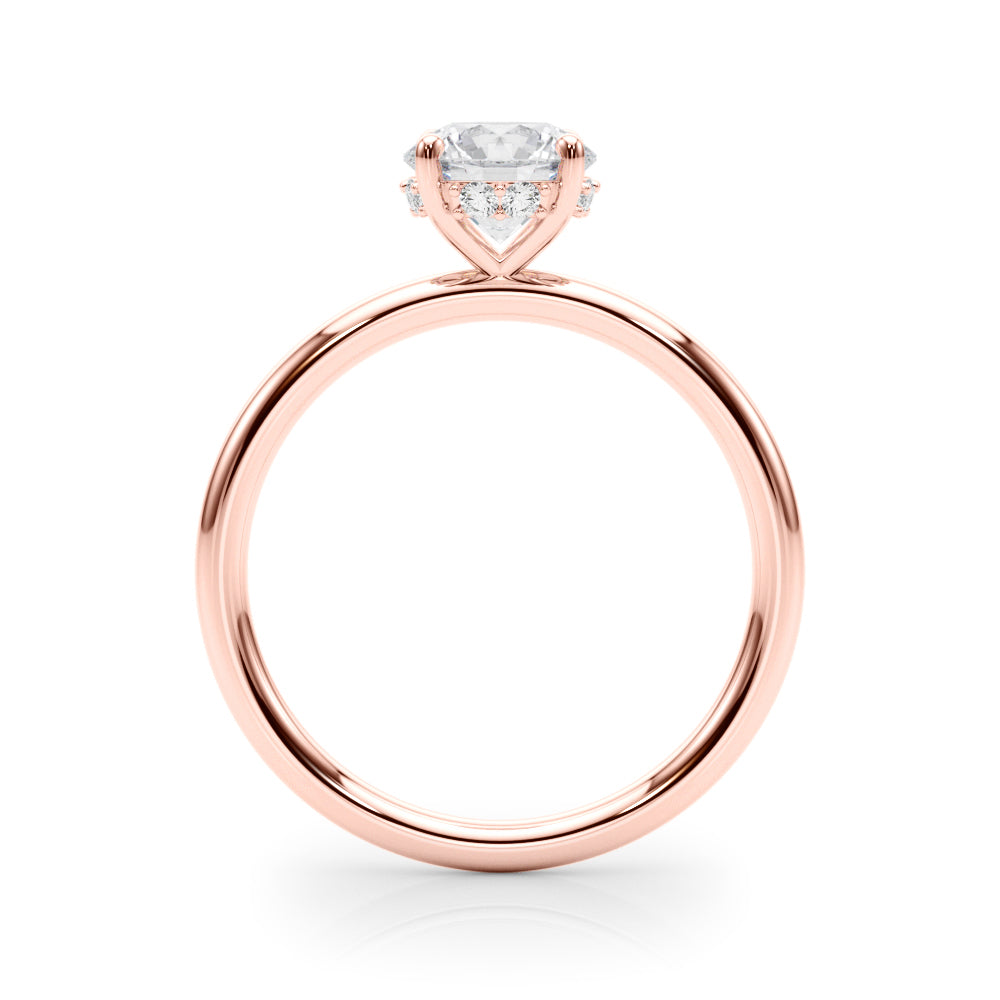 1ct F VS Round Brilliant Hidden Halo Engagement Ring – Total 1.08ct Diamonds (18ct Gold)