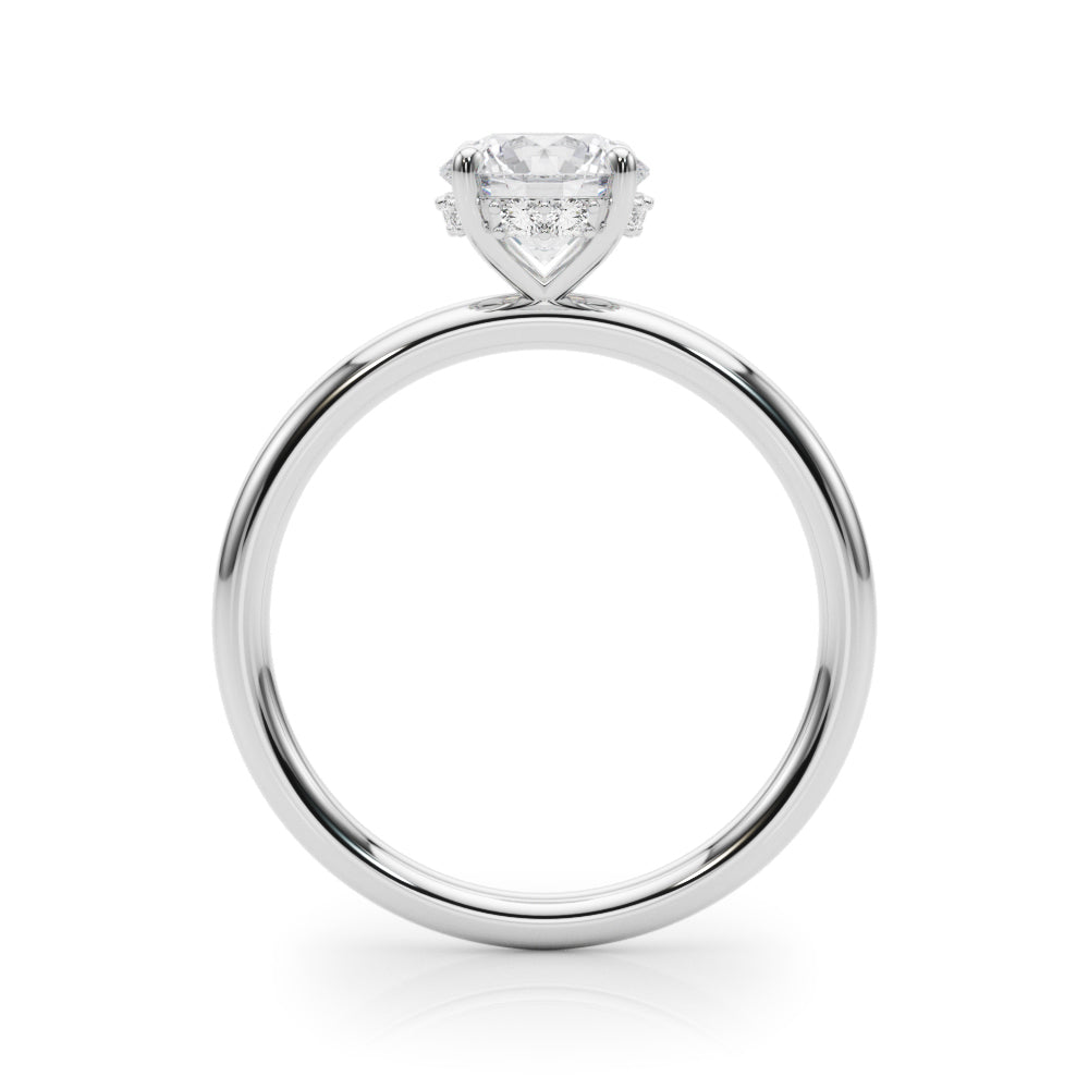 1ct F VS Round Brilliant Hidden Halo Engagement Ring – Total 1.08ct Diamonds (18ct Gold)