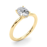 1ct Oval Diamond Solitaire Engagement Ring with Hidden Halo – 18ct White Gold Timeless Elegance