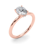 1ct Oval Diamond Solitaire Engagement Ring with Hidden Halo – 18ct White Gold Timeless Elegance