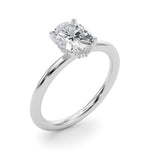 1ct Oval Diamond Solitaire Engagement Ring with Hidden Halo – 18ct White Gold Timeless Elegance