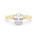 1ct Oval Diamond Solitaire Engagement Ring with Hidden Halo – 18ct White Gold Timeless Elegance