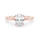 1ct Oval Diamond Solitaire Engagement Ring with Hidden Halo – 18ct White Gold Timeless Elegance