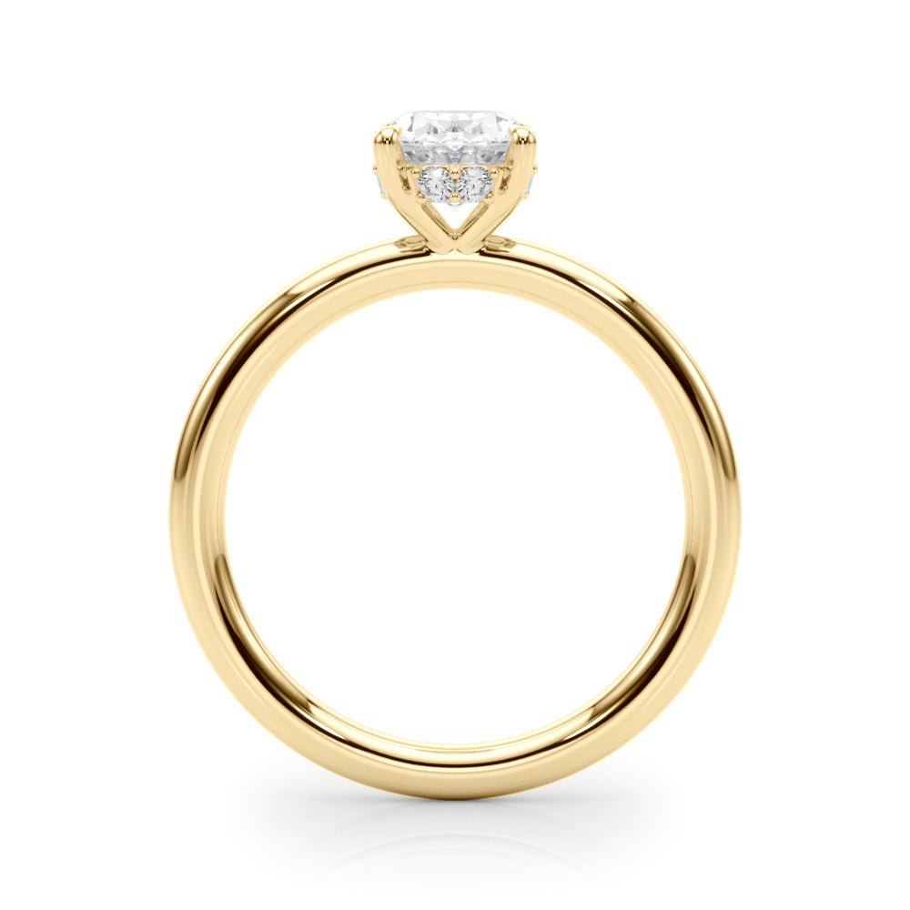 1ct Oval Diamond Solitaire Engagement Ring with Hidden Halo – 18ct White Gold Timeless Elegance