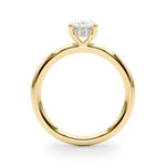 1ct Oval Diamond Solitaire Engagement Ring with Hidden Halo – 18ct White Gold Timeless Elegance