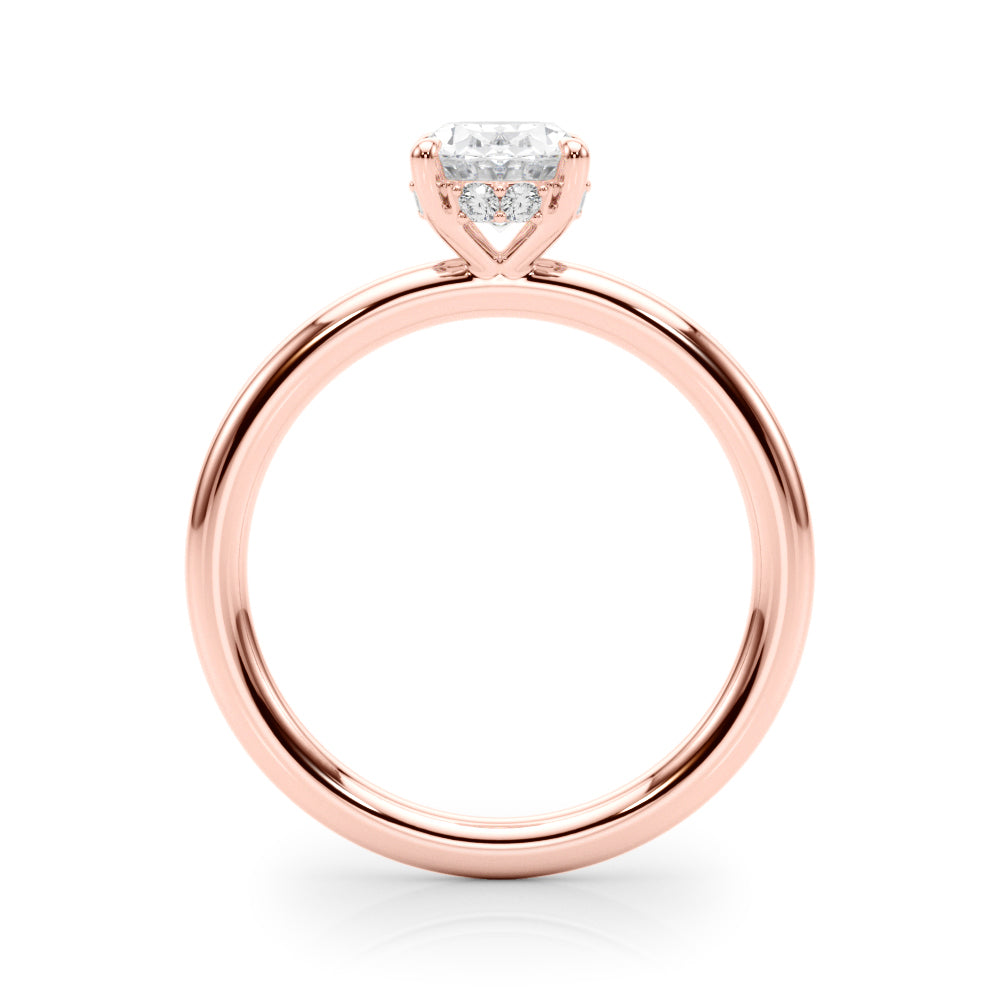 1ct Oval Diamond Solitaire Engagement Ring with Hidden Halo – 18ct White Gold Timeless Elegance