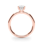 1ct Oval Diamond Solitaire Engagement Ring with Hidden Halo – 18ct White Gold Timeless Elegance