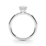 1ct Oval Diamond Solitaire Engagement Ring with Hidden Halo – 18ct White Gold Timeless Elegance