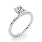 2.50ct Emerald Cut Diamond Solitaire Engagement Ring with Hidden Halo – 18ct Rose Gold Romantic Grandeur