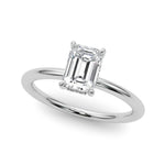 2.50ct Emerald Cut Diamond Solitaire Engagement Ring with Hidden Halo – 18ct Rose Gold Romantic Grandeur