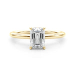 2.50ct Emerald Cut Diamond Solitaire Engagement Ring with Hidden Halo – 18ct Rose Gold Romantic Grandeur